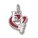 Cleveland Cavaliers 1/2in Heart Pendant Sterling Silver