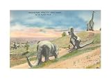 Dinosaur Park, Rapid City, South Dakota Art Poster Print, 17x11