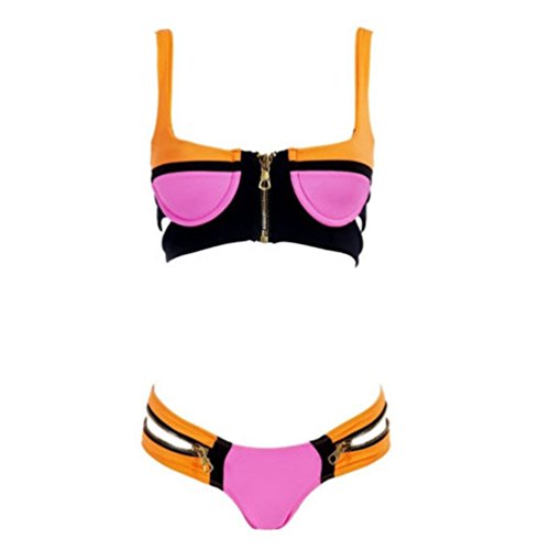 QinYing Zip Style Push up Bikini Set Sexy Banded Swimsuits Swimwear