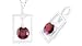 Round Cut Garnet Pendant Sterling Silver