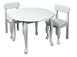 Gift Mark Queen Anne Round Children Table, White