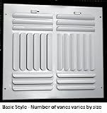 6 X 6 Air Register 4 Way Stamped Steel Curve Blade with Damper