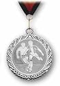 Medaille Fu&szlig;ball Silber mit Band