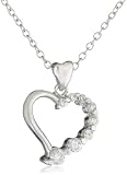 Sterling Silver Cubic Zirconia Journey Open Heart Pendant Necklace, 18"