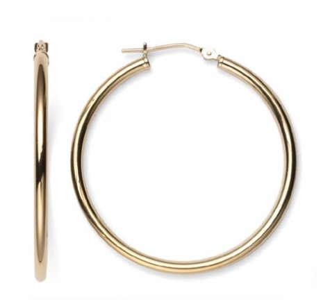 14k Yellow Gold Round Hoop Earrings