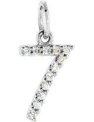 14K White Gold .07 cttw Diamond Number 7 Charm