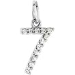 14K White Gold .07 cttw Diamond Number 7 Charm