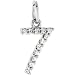 14K White Gold .07 cttw Diamond Number 7 Charm