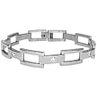 Stainless Steel Polished Bracelet with Cubic Zirconia - 8'' long