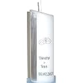 Ovale Hochzeitskerze mit Namen & Hochzeitsdatum - silber - mir Ringe
