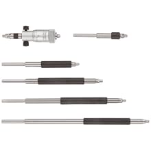 Starrett 124AZ Solid-Rod Vernier Inside Micrometers Set, 2-8" Range, 0.001" Graduation, +/-0.0001" Accuracy, With Case