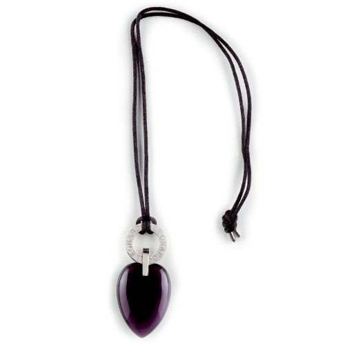 Leonardo Damenkette Edelstahl + Textilband + Glas 67cm lila Sweetheart 010341 Preisvergleich