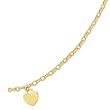 14K Yellow Gold Bracelet With Heart Charm - 7.50 inches