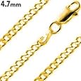 14K Gold 24" Plated Curb Chain 4.7mm