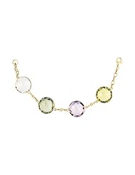 CleverEves 14Kt Yellow Gold Multi Color Stones Bracelet