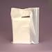 100 Pack of White Handled Gloss Plastic Merchandise Bags