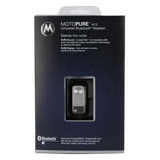 Motorola H12 Bluetooth Headset (Silver with Black)