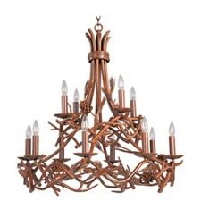 Pine Grove Twelve Light Candle Chandelier in Pine Tree Shades: Yes by Maxim Lighting