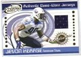 2001 Pacific Prism Atomic Jerseys #97 Jevon Kearse - Tennessee Titans (Piece of Authentic Game-Worn Jersey) (Football Cards)
