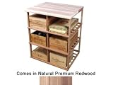 Wine Cellar Innovations Natural Premium Redwood Double Deep Case Rack with Tabletop 37x30x27-in.