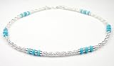 TURQUOISE Sterling Silver Gemstone Ankle Bracelets: Handmade Jewelry with Adjustable 1 Inch Extension
