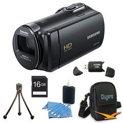 Samsung HMX-F80 Flash Memory HD Digital Video Camcorder (Black) 16GB Deluxe Bundle