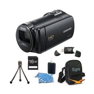 Samsung HMX-F80 Flash Memory HD Digital Video Camcorder (Black) 16GB Deluxe Bundle