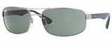 Ray Ban Sunglasses RB3445 107 Gunmetal/Crystal Green 61mm