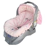 Minky Fleur Pink Infant Car Seat Cover