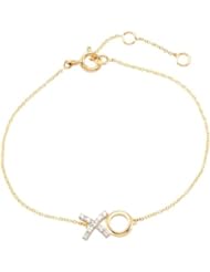 .04 ct tw Diamond 7" Bracelet with Rhodium Plating in 14k Yellow Gold