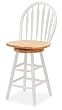 Windsor Swivel Stool 24" in Natural and White Finish By Winsome Wood