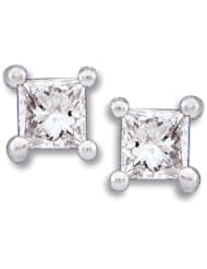 Pair 1/4 CT TW 14K White Gold Diamond Earring