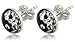 Silver Swarovski crystal ying yang earrings by