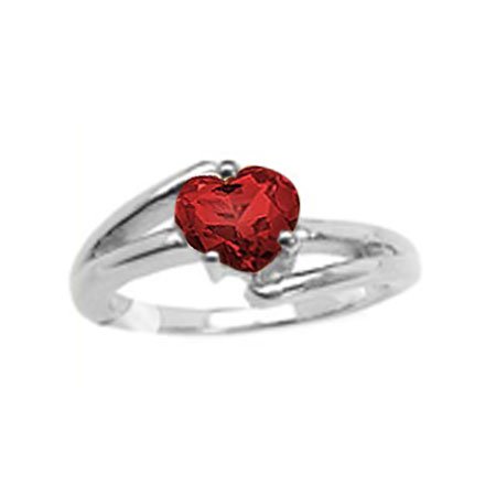 Natural 7MM 1.30 Ct Garnet Heart Shaped Fashion 