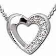 14kt White Gold Dreamy Diamond Heart Pendant Necklace
