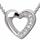 14kt White Gold Dreamy Diamond Heart Pendant Necklace