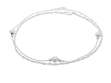 Italian Sterling Silver Jingle Ball and Twisted Style Anklet Set