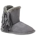 Steve Madden Women's Fringyy Slipper Boot,Grey Fabric,7 M US