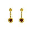 24k Yellow Gold Garnet Earrings