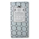 SwaddleDesigns Lightweight Marquisette Swaddling Blanket - Pastel Blue with Brown Mod Circles