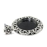 Bejeweled Black Enamel Wine Bottle Coaster and Stopper Set