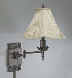 Swing Arm Plug in Lamp in Bronze, Beige shade