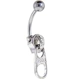 Crystalline Gem ROSE ZIPPER Belly Ring