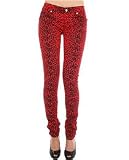 Tripp NYC The Stretch Twill Pants in Red Leopard,Denim for Women