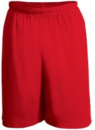 Red Mock Mesh Shorts - Adult Small, 7" Inseam