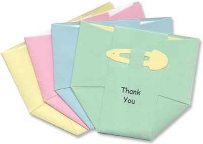 Baby Thank-you Cards - Pastel Diapers - Mix of Pink Blue Yellow Green