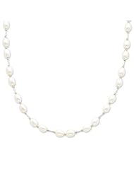 Sterling Silver 6-7mm White Freshwater Cultured Pearl Necklace