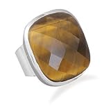 Square Tiger's Eye Ring in Sterling Silver