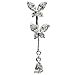 14G 7/16" Clear Butterfly Gem Curved Barbell title=