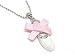 Crystal Studded Ballet Shoe and Pink Ribbon Pendant Necklace Fashion Jewelry